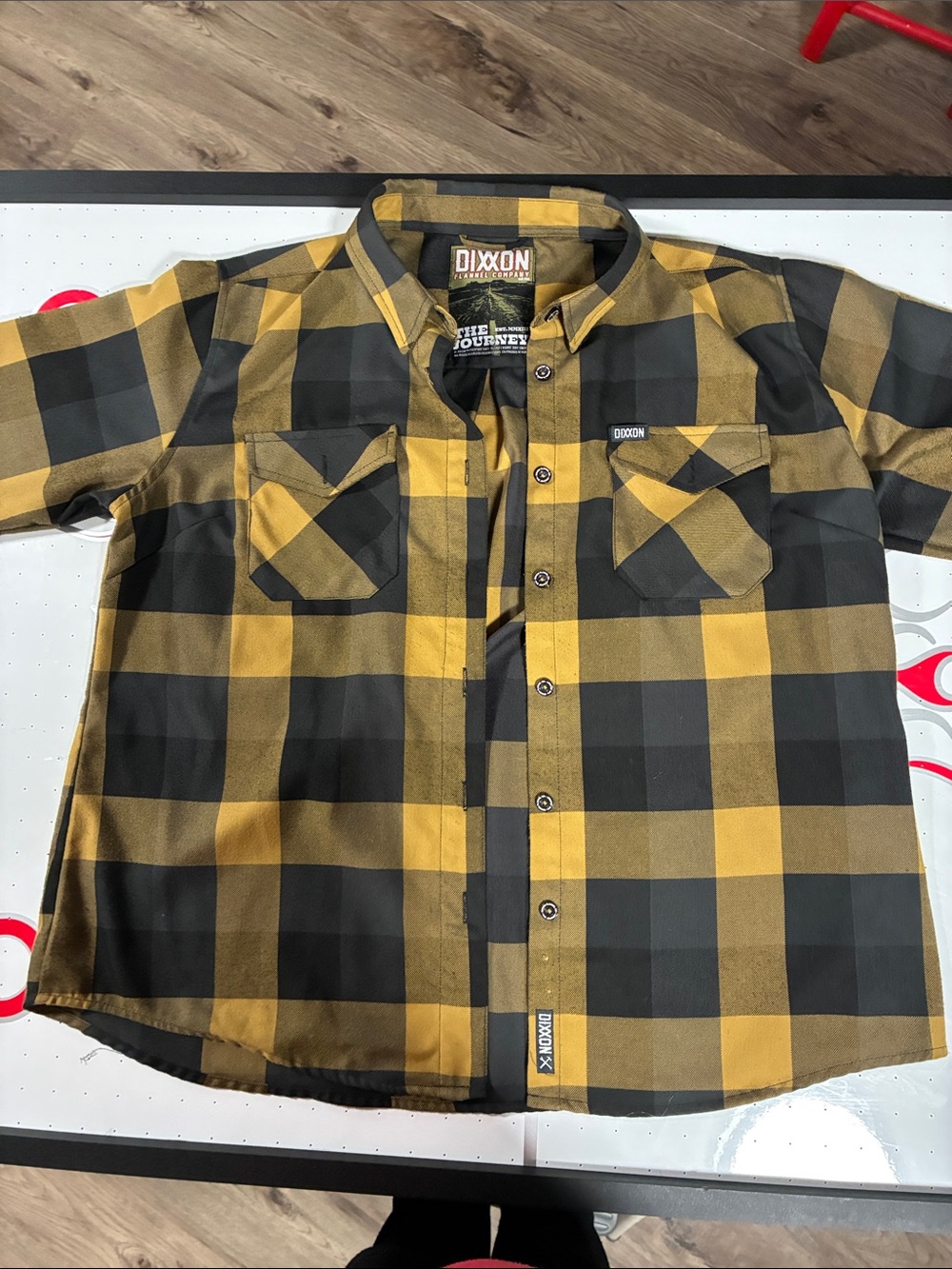 Dixxon “The Journey” Yellow, Brown, Black, Navy Blue Buffalo Plaid Flannel Shirt